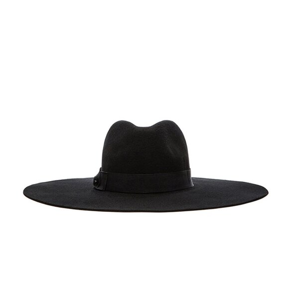 NWT Lack of Color Montana Midnight Muse Wool Felt Fedora Hat Black Wide Brim - Picture 2 of 10